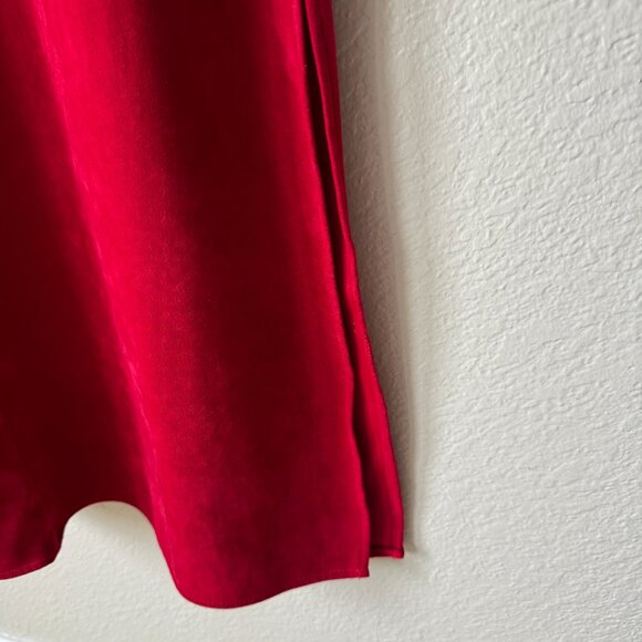 Vtg 90's Y2K Jessica Howard Maxi Jumper Pinafore Apron Sheath Dress NOS Red - Picture 16 of 16